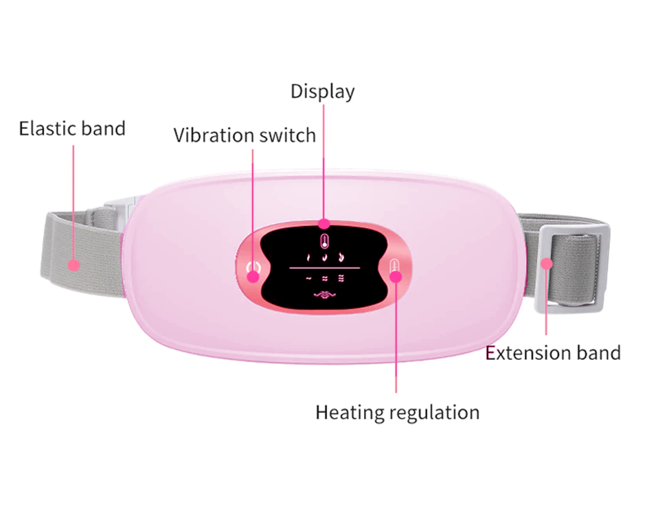 Heated period relief belt — wearable warmth for cramps, wherever you are