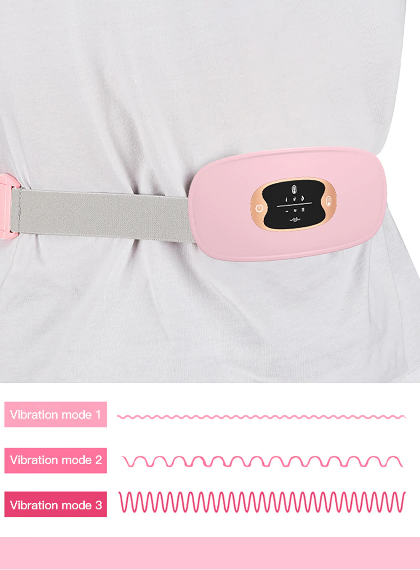 Heated period relief belt — wearable warmth for cramps, wherever you are